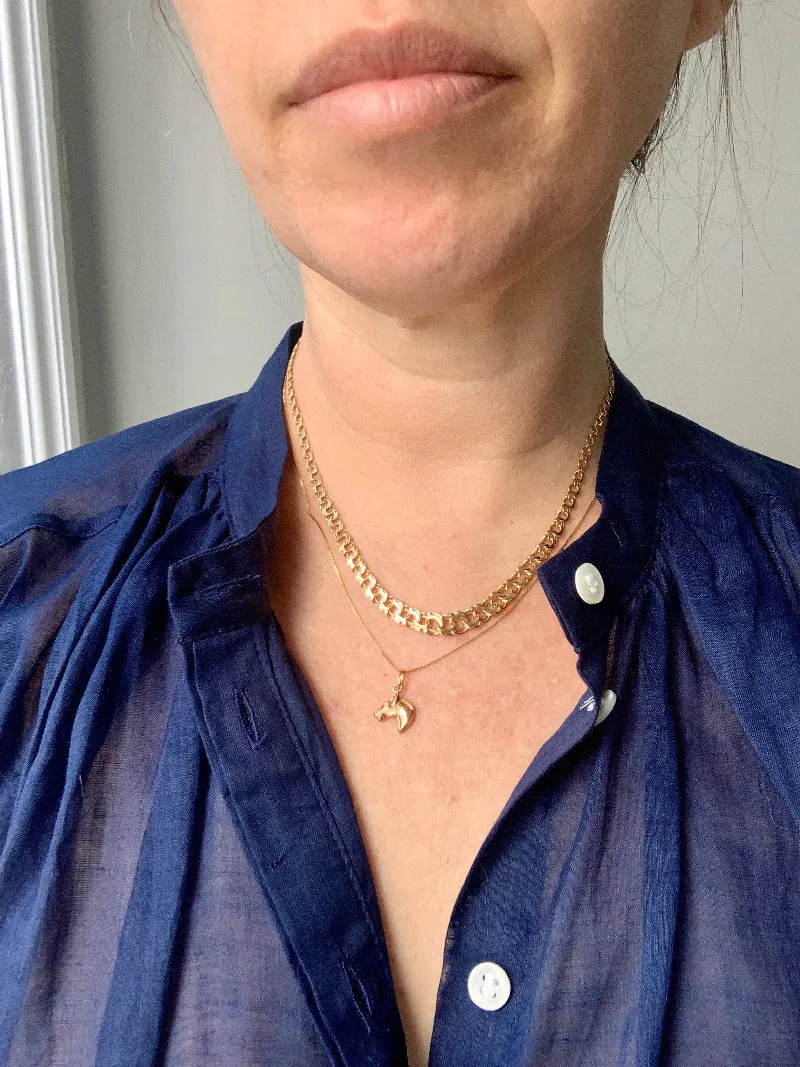 18k gold Swedish vintage charm or pendant - Horse head
