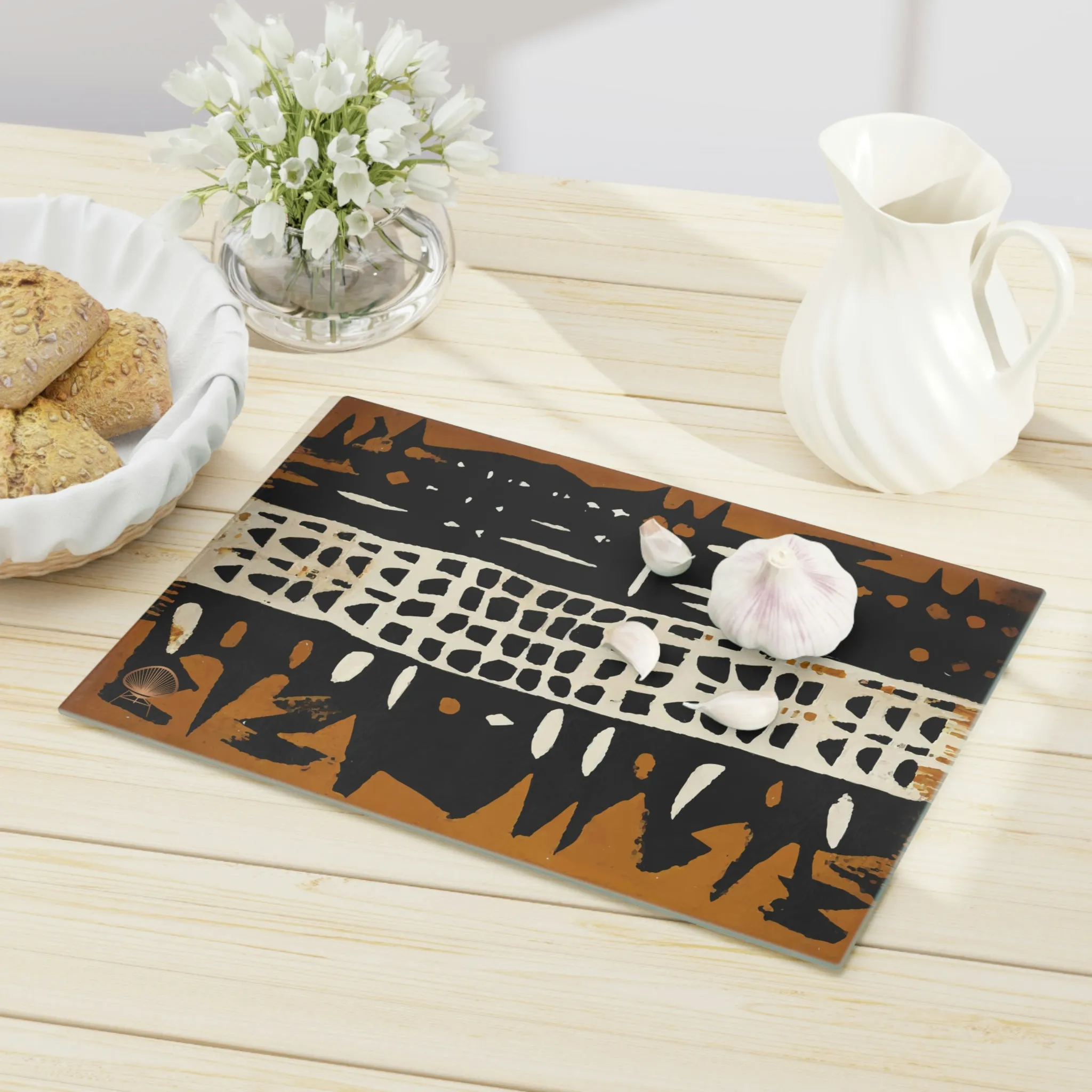 Bogolanfini Glass Chopping Block - 2