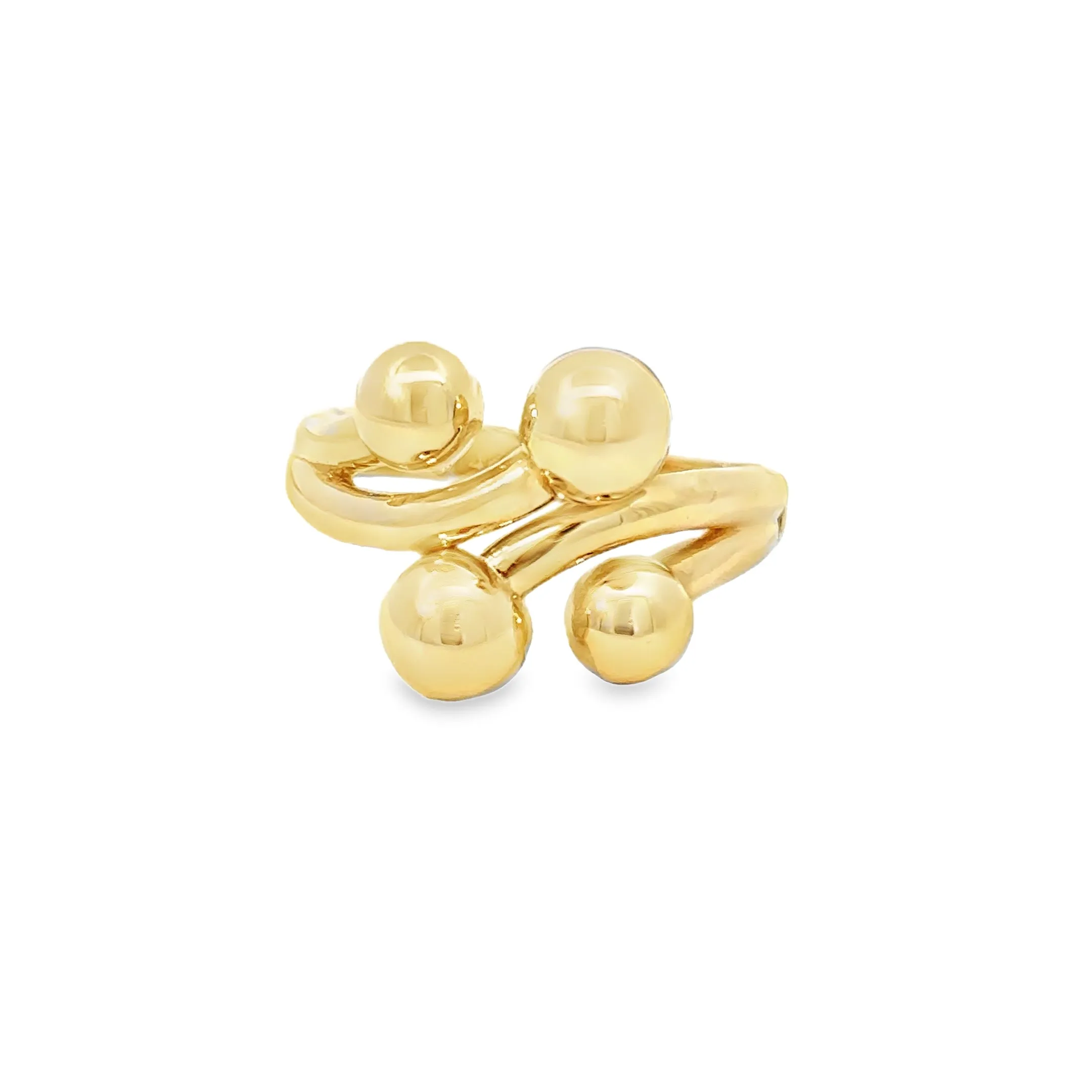 Elegant Gold Ring with Spherical Accents 14k