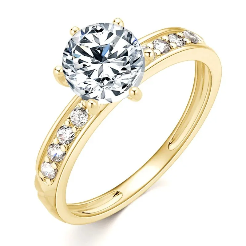 Exquisite 10K Solid Gold 1.2 Ct Diamond Engagement Ring