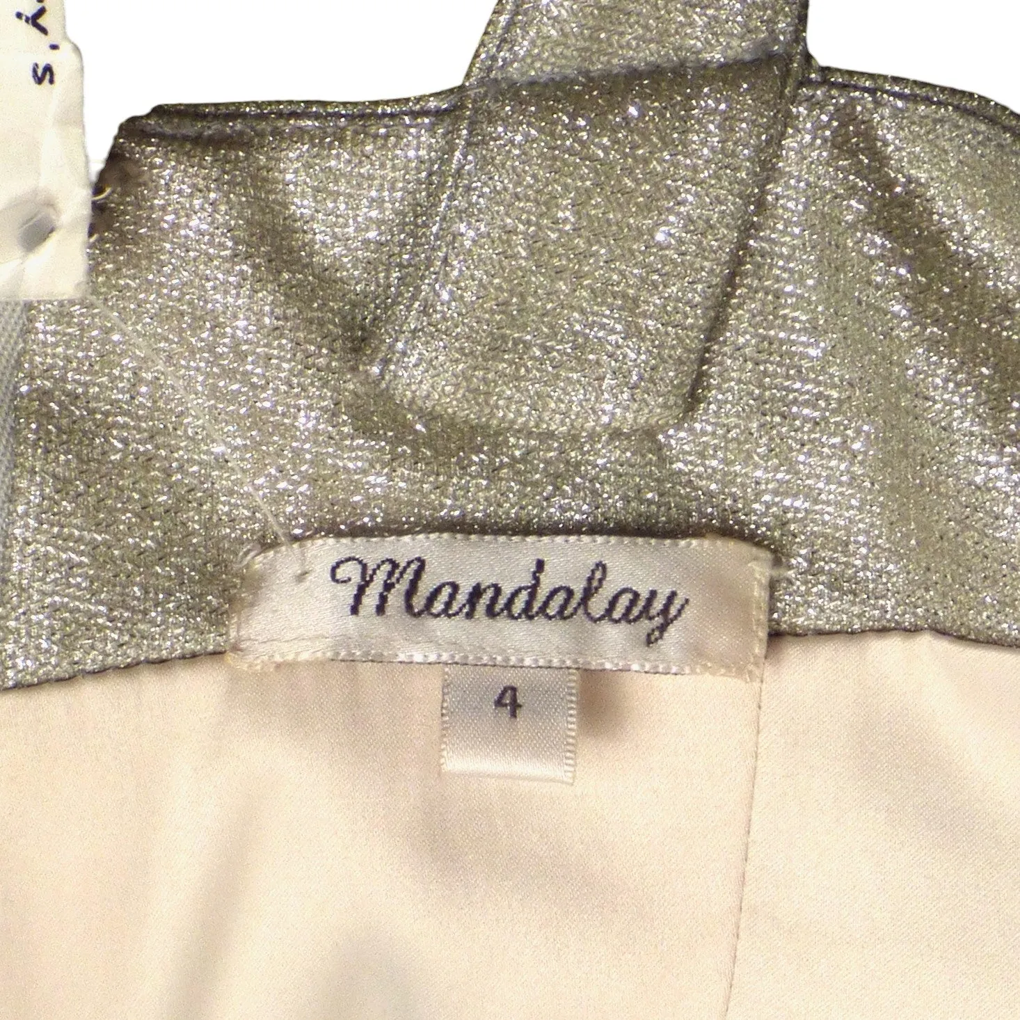 MANDALAY-NWT Silver Jeweled Knit Evening Gown, Size 4