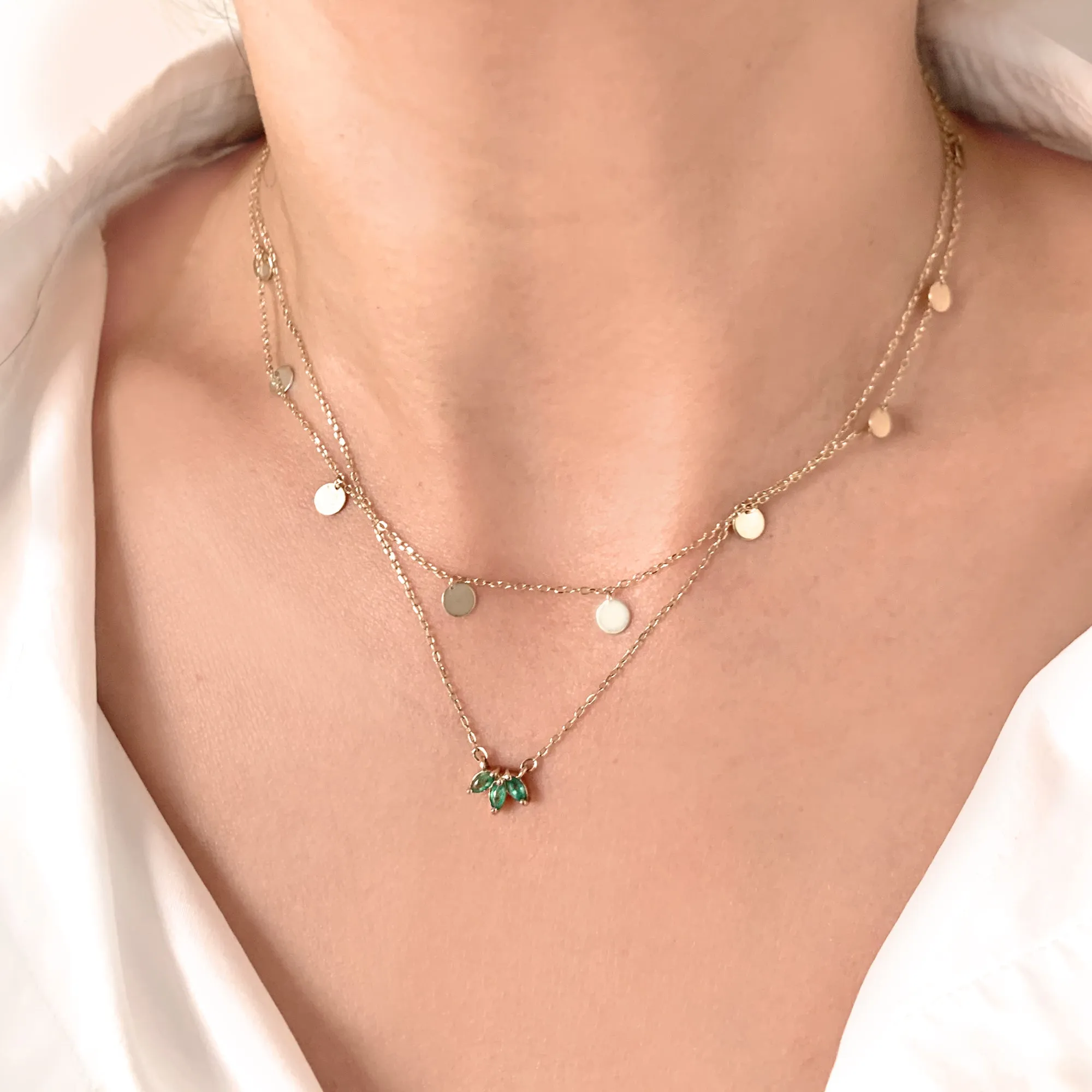 Marquise Emerald Trio Necklace