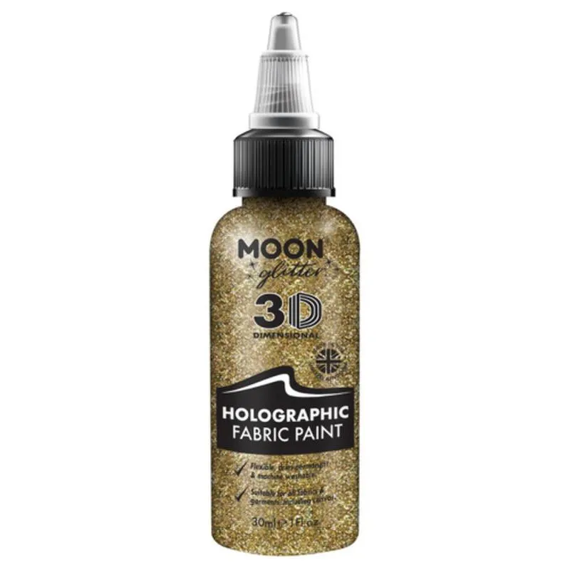 Moon Glitter Holographic Glitter Fabric Paint, Gold
