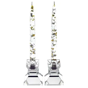 Silver Gold Fleck 8 in. Candle 1 Doz