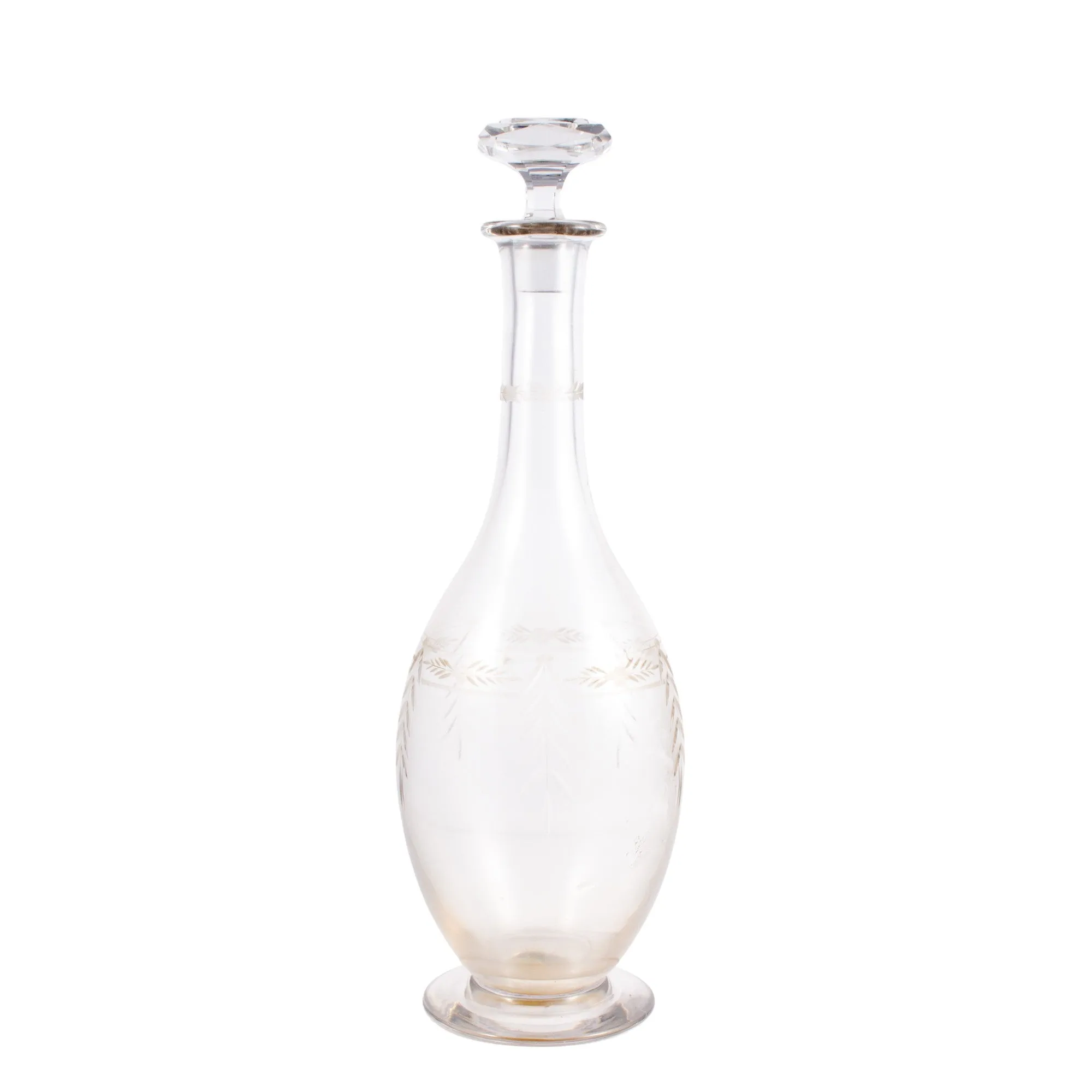 Vintage French Etched Glass Decanter