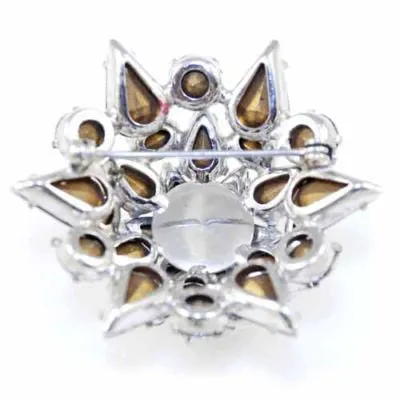 Vintage Prong-Set Rhinestone Dome Brooch 1940S
